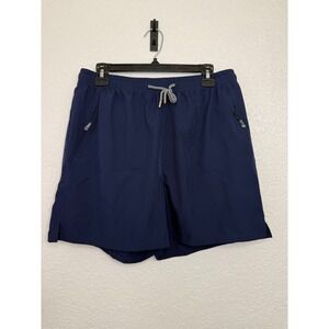 Sports Mens Navy Blue Athletic Training Shorts Zipper Pockets Size L